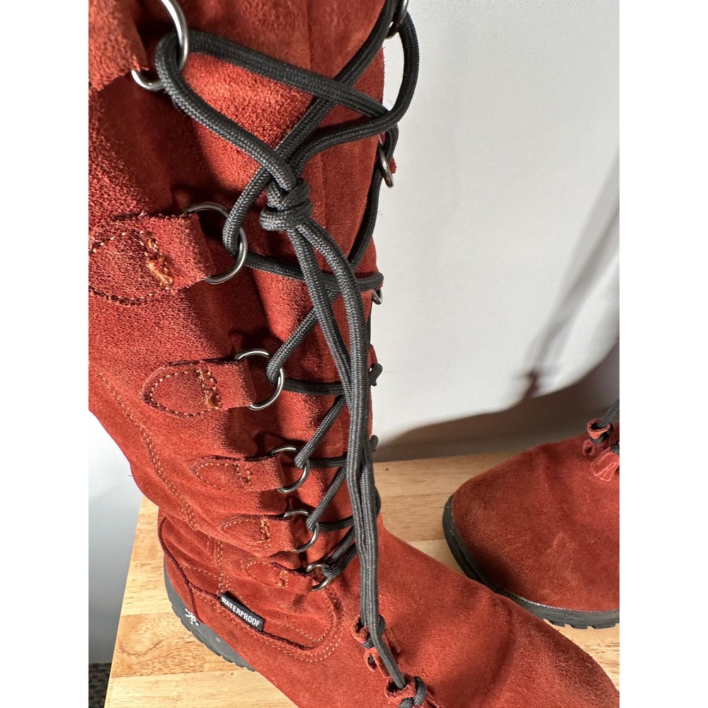 Baffin Tall Leather Boots Winter Madeleine Waterproof Suede Lace Up Size 10 - Picture 8 of 12